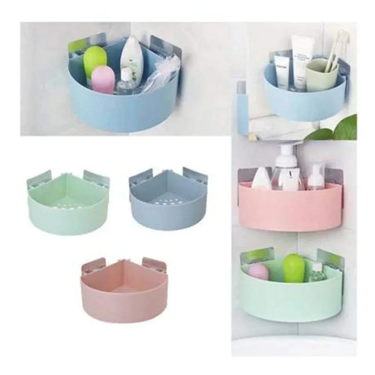 Bathroom Corner Storage Rack With Suction Cup