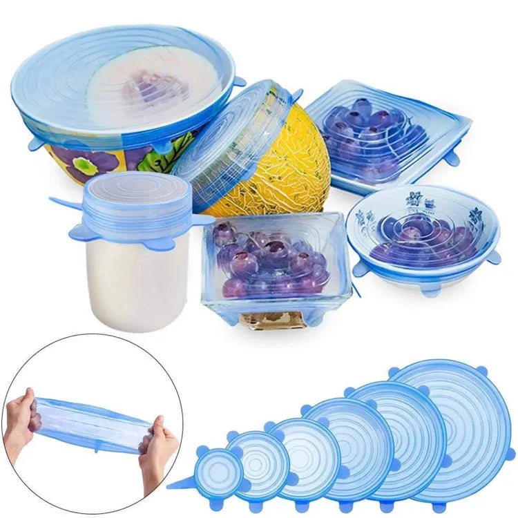 6-Pack Reusable Silicone Stretch Lid Covers — Food Saver