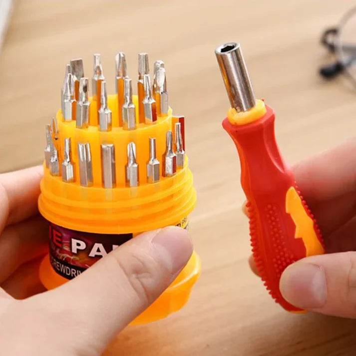 31-Piece Magnetic Screwdriver Repair Tool Set — Chrome