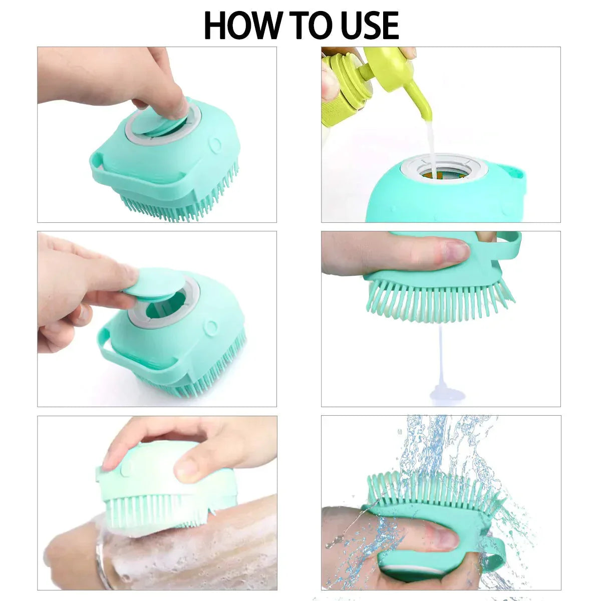 Silicone Scalp Massager Bath Brush & Hair Washing Comb