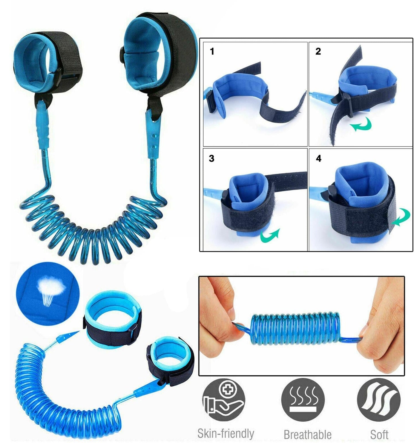 Baby Anti-Lost Safety Wrist Band & Harness Leash