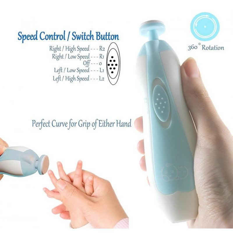 6-In-1 Safe Electric Baby Nail Trimmer & File Kit With Replacement Heads