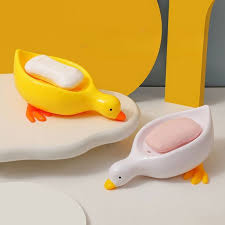 Cute Duck-Shaped Silicone Soap Dish & Drainage Holder