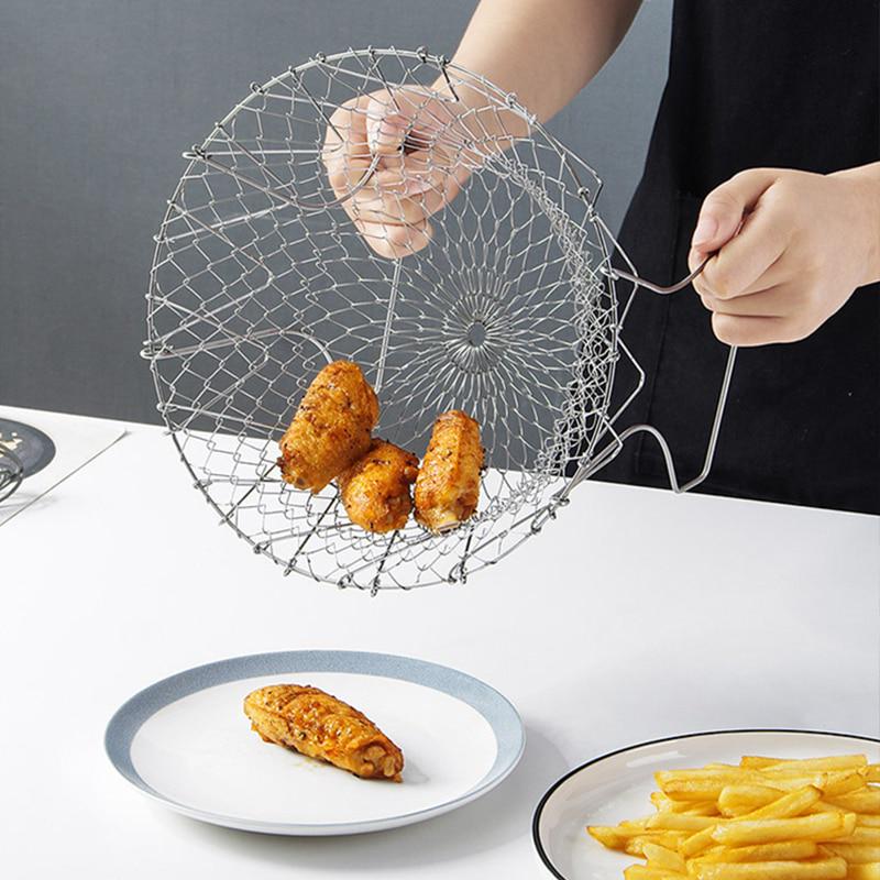 Stainless Steel Pasta & Vegetable Draining Basket — Large
