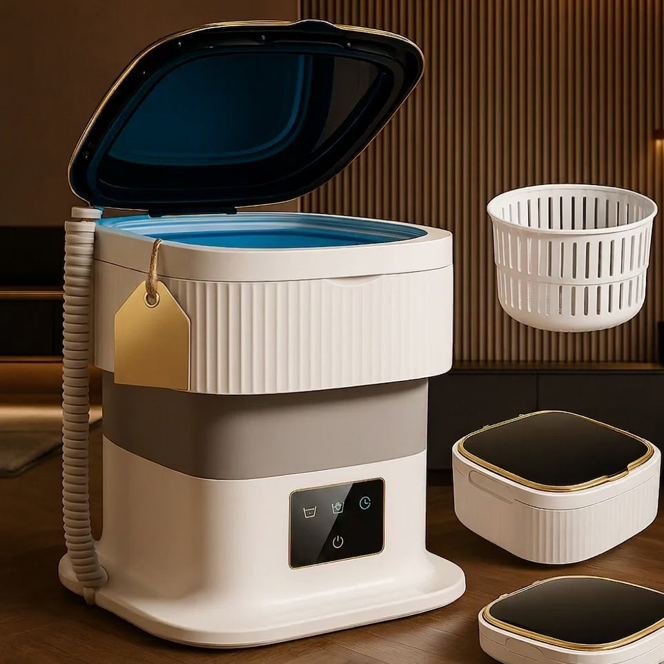 10L Travel-Friendly Folding Laundry Washer & Dryer, Home and Living 