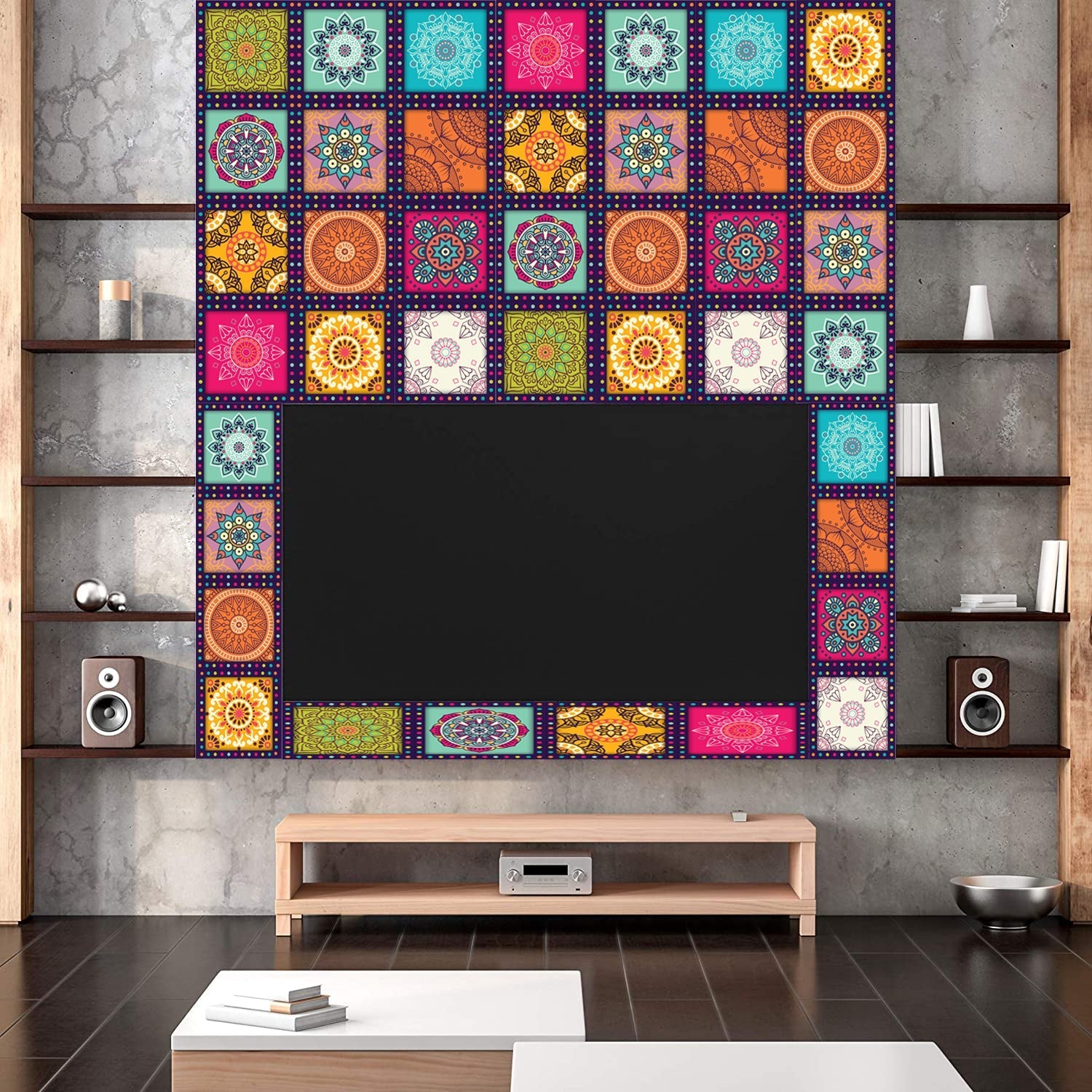 12 Pcs Tile Stickers Easy Peel & Stick, Home and Wall Decor 
