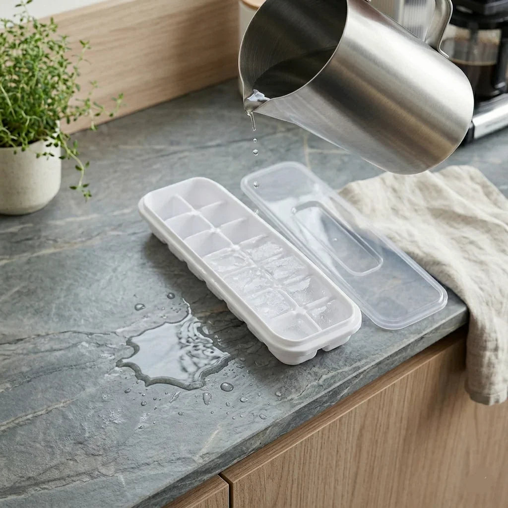 16-Cavity Plastic Ice Tray with Cover