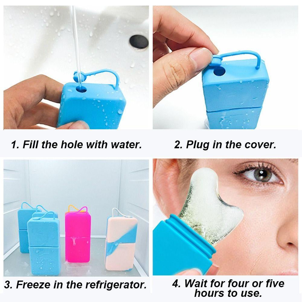 2-in-1 Silicone Ice Roller & Gua Sha Facial Tool, Health and Beauty 