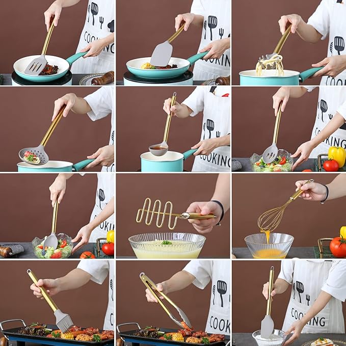 22 Piece Silicone Kitchen Utensils Set – Durable & Food Grade, Kitchen Accessories 