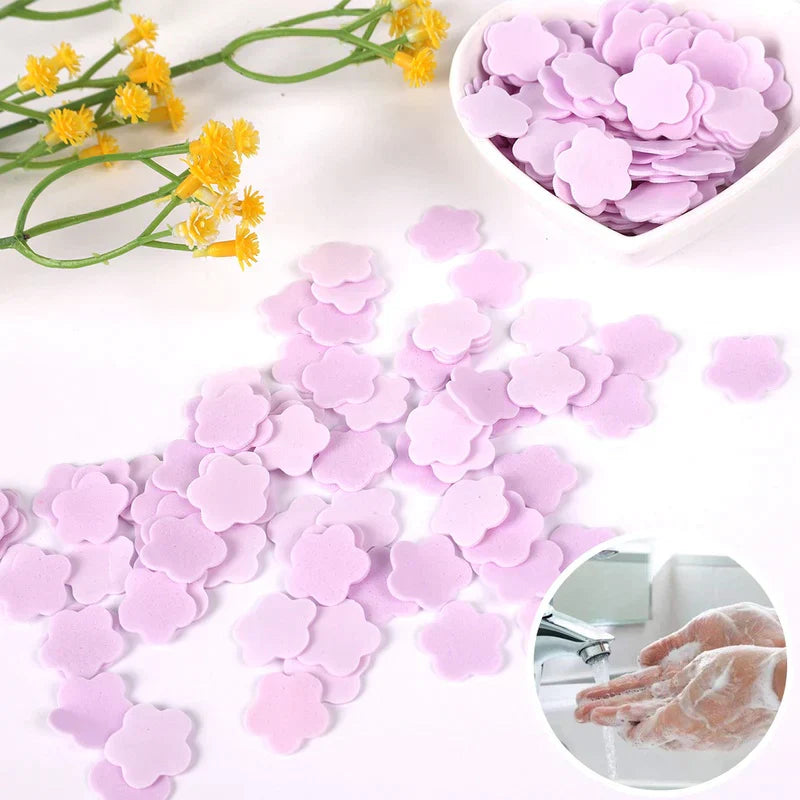 Flower-Shaped Travel Soap Paper Sheets — Portable Handwash