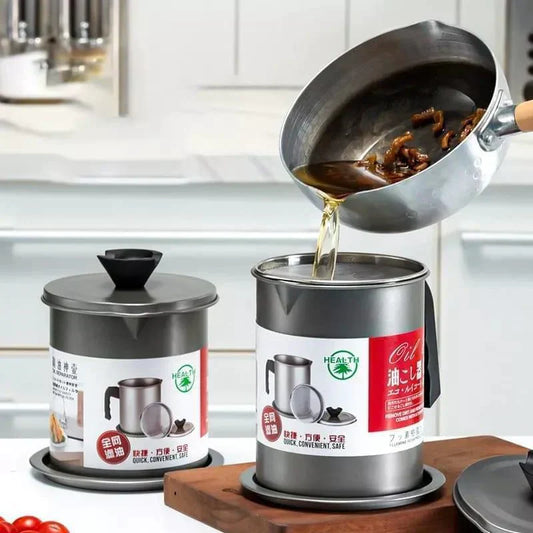 1.4L Stainless Steel Kitchen Oil Filter Pot