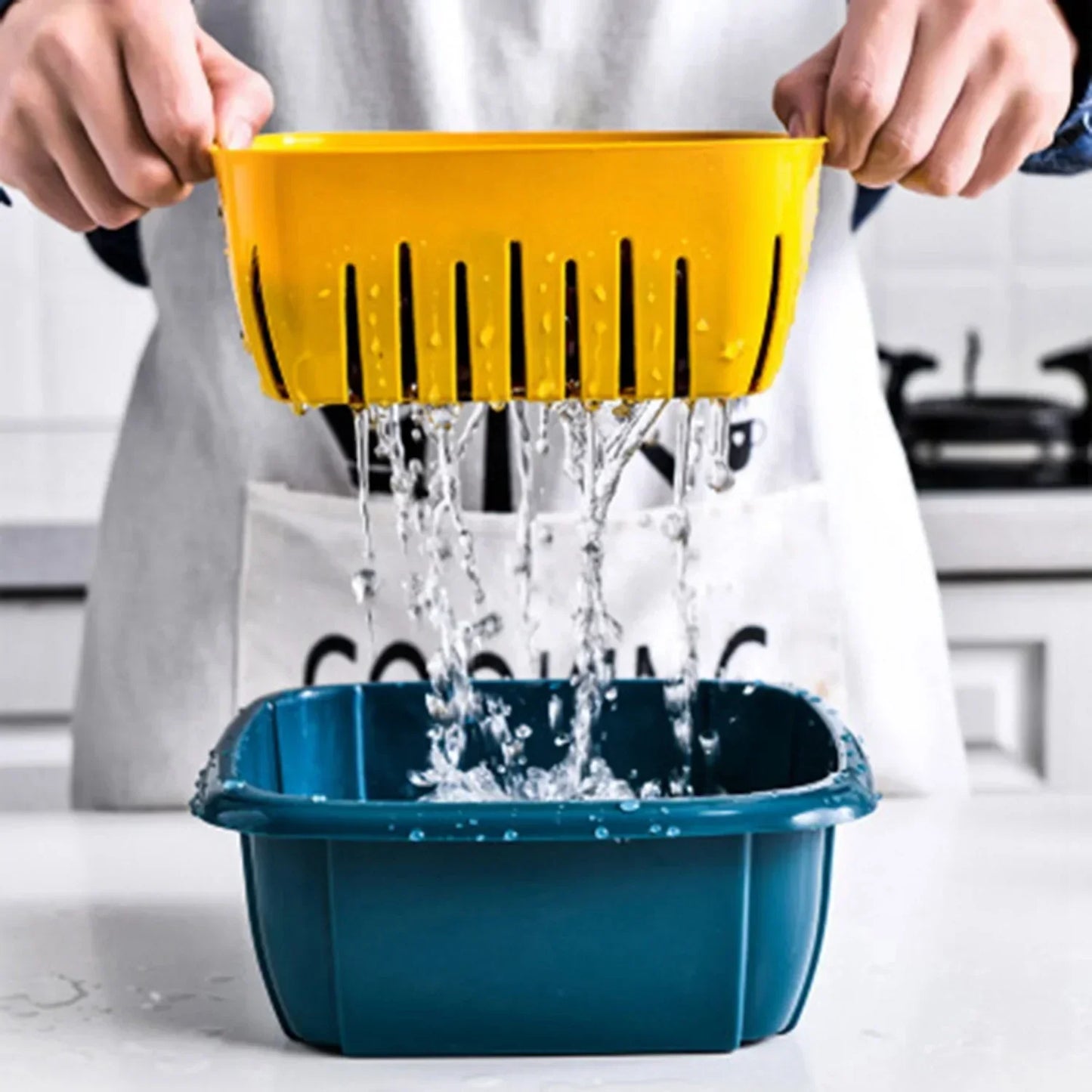 Fridge Double-Layer Drainer Basket For Fruits & Vegetables