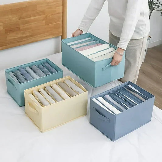 7-Grid Washable Wardrobe Clothes & Sock Organizer Bin