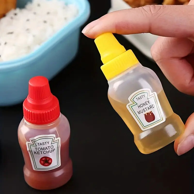 2-Pack Mini Squeeze Condiment Bottles — For Sauces & Oils