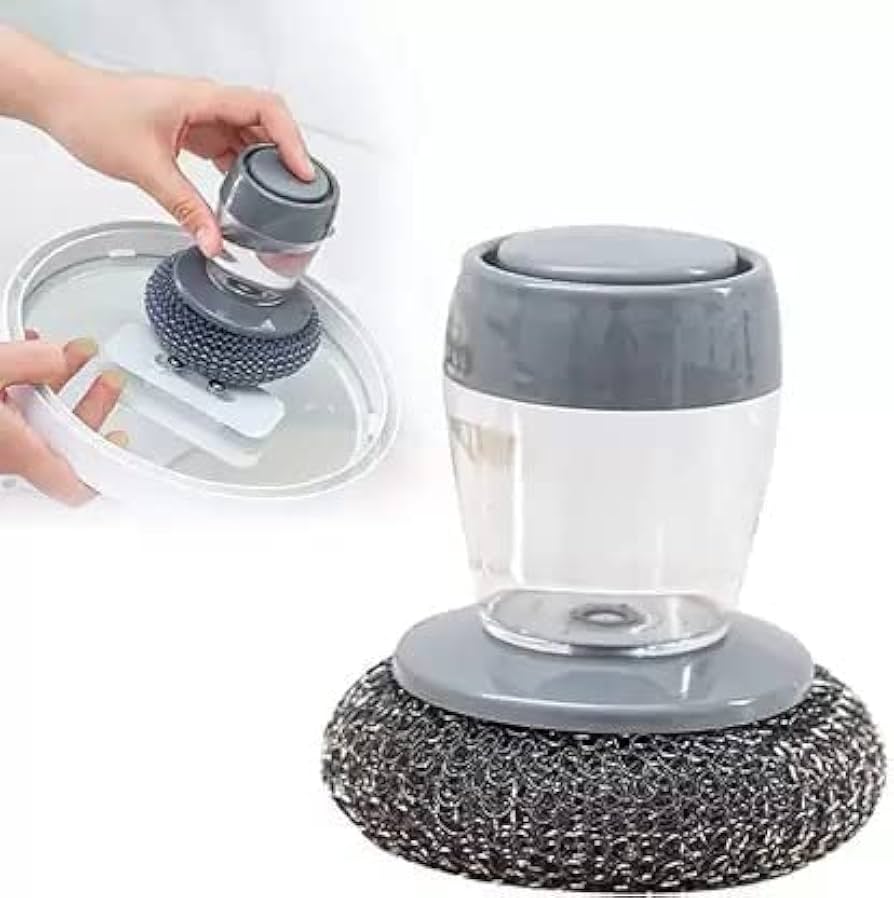 Gray Long Handle Dishwashing Scrub Brush — Heavy Duty