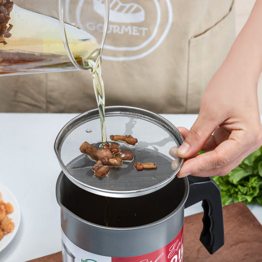 1.4L Stainless Steel Kitchen Oil Filter Pot