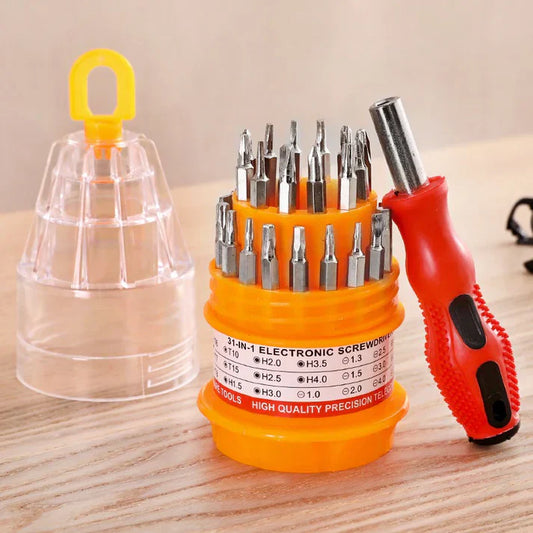 31-Piece Magnetic Screwdriver Repair Tool Set — Chrome