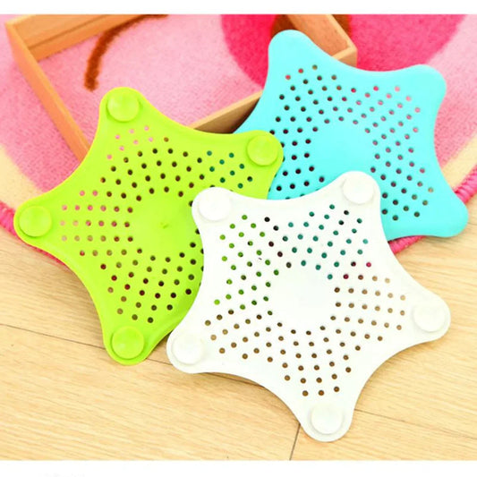 3-Piece Silicone Star Shaped Sink Hair Catcher Strainer