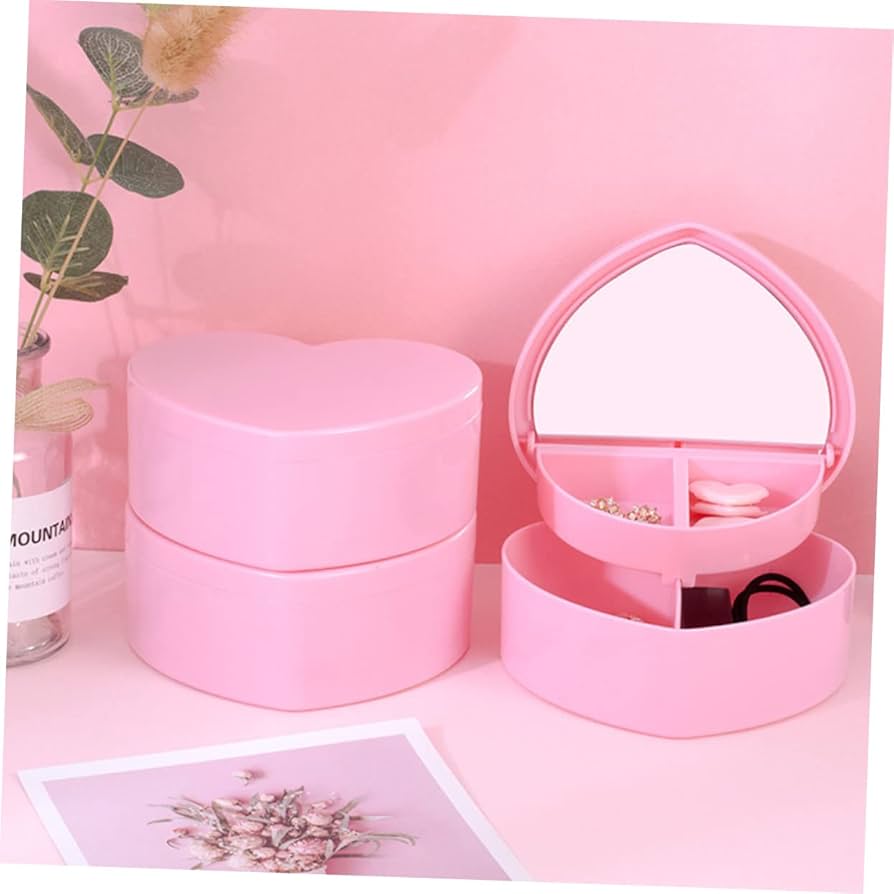 Cute Heart-Shaped Jewellery Box — Velvet Interior Organizer