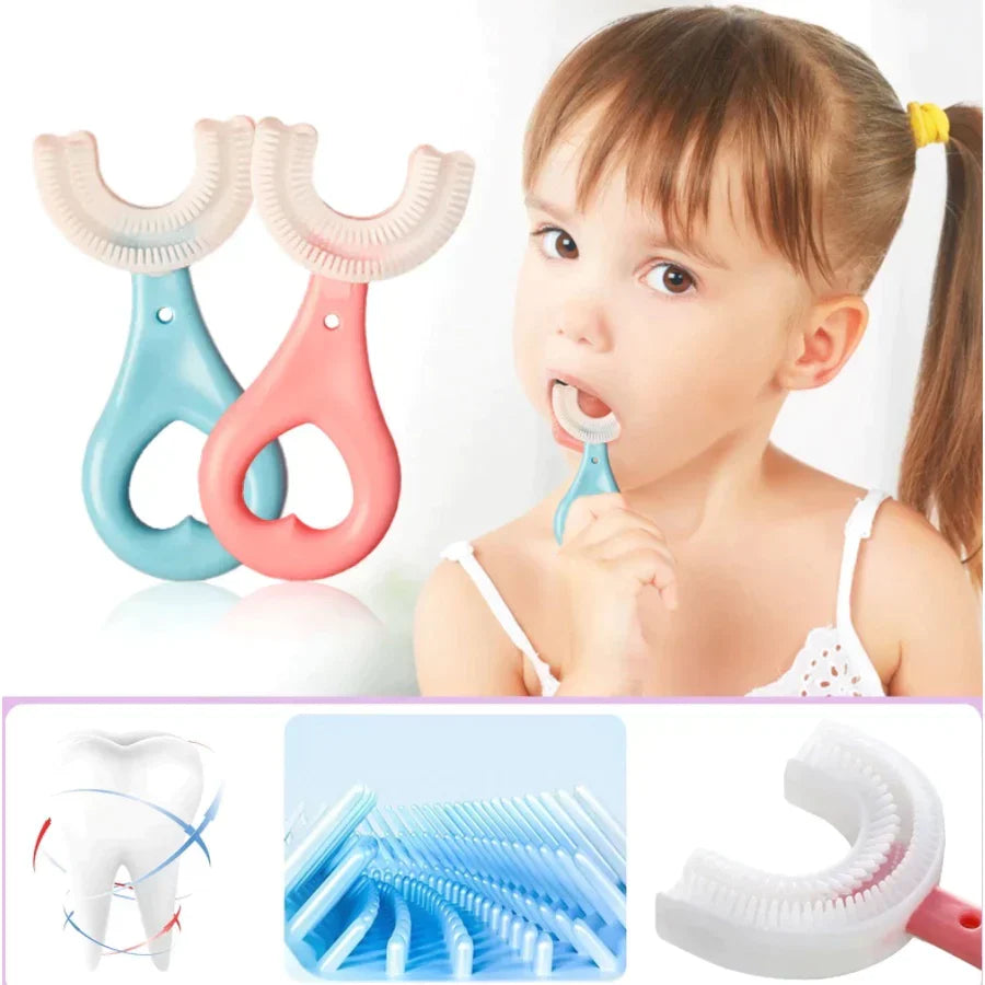 Silicone U-Shaped Baby Toothbrush — Soft 360° Oral Cleaner