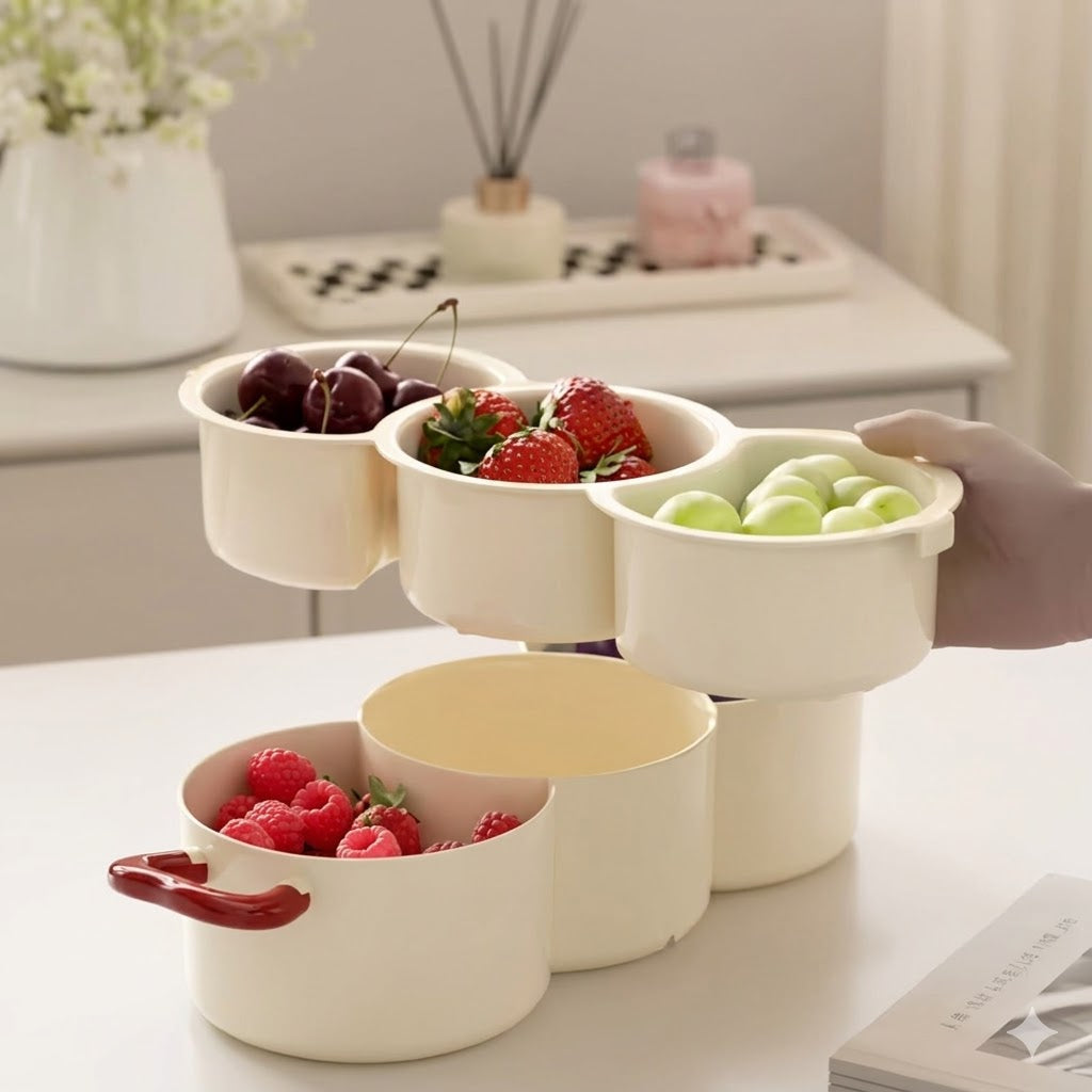 5 Compartment Fruit Display Tray, Kitchen Accessories 