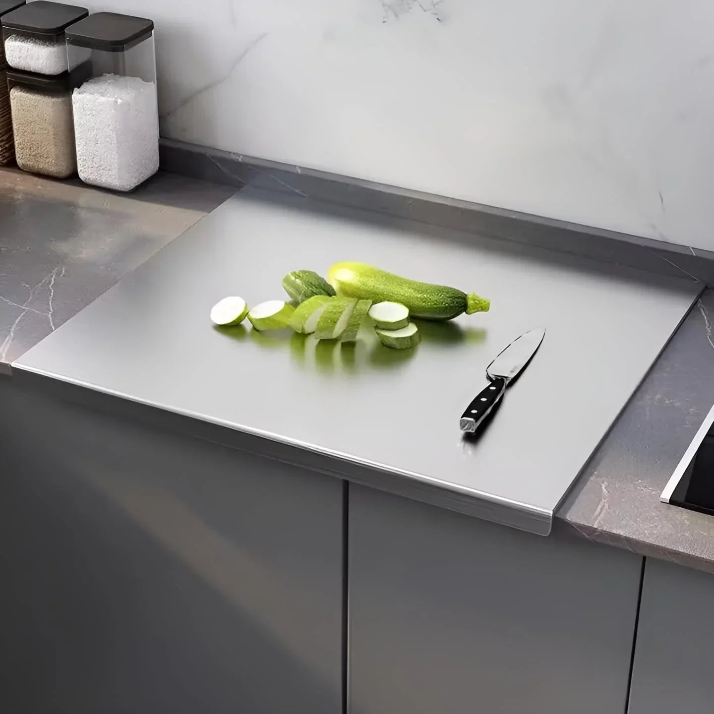 Stainless Steel Chopping Board — Non-Slip Cutting Surface