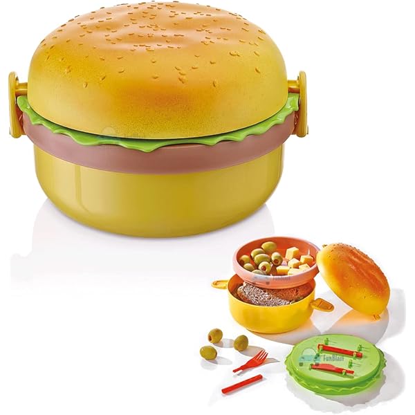 Burger-Shaped Kids Lunch Box — Fun Bento Food Container
