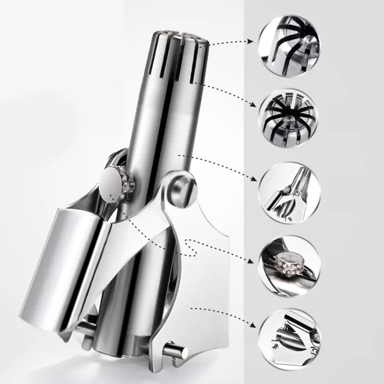 Stainless Steel Portable Manual Nose Hair Trimmer