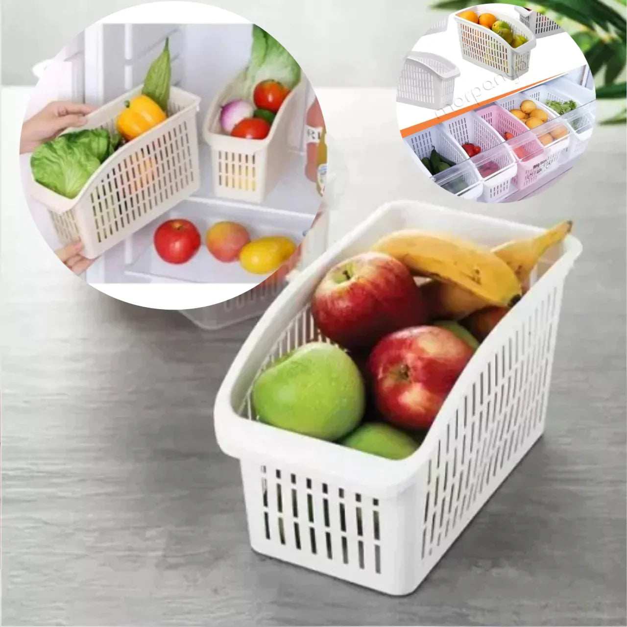 Fridge Organizer Storage Basket For Fruits & Vegetables