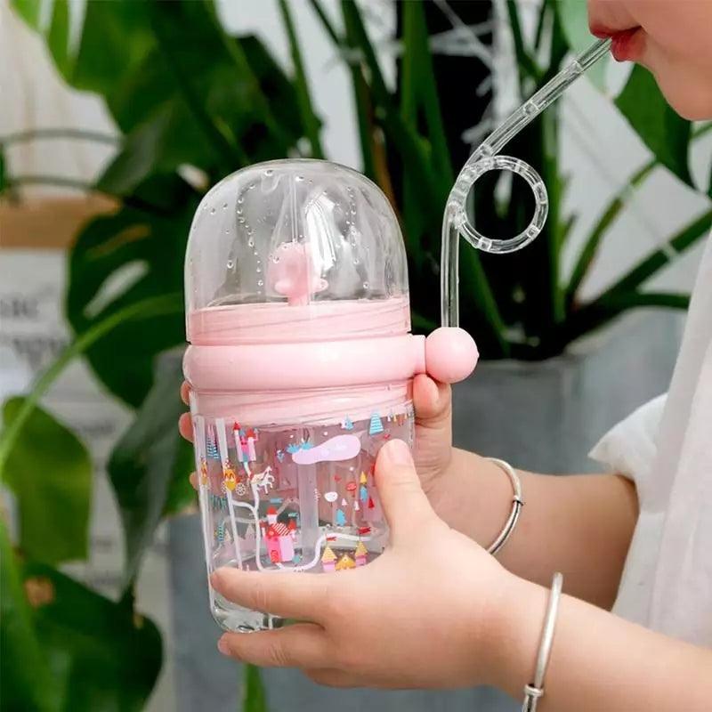 Fancy Dolphin Fountain Kids Water Bottle — Fun & BPA-Free