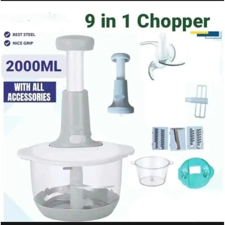 9-In-1 Manual Pull-String Food Chopper & Vegetable Dicer