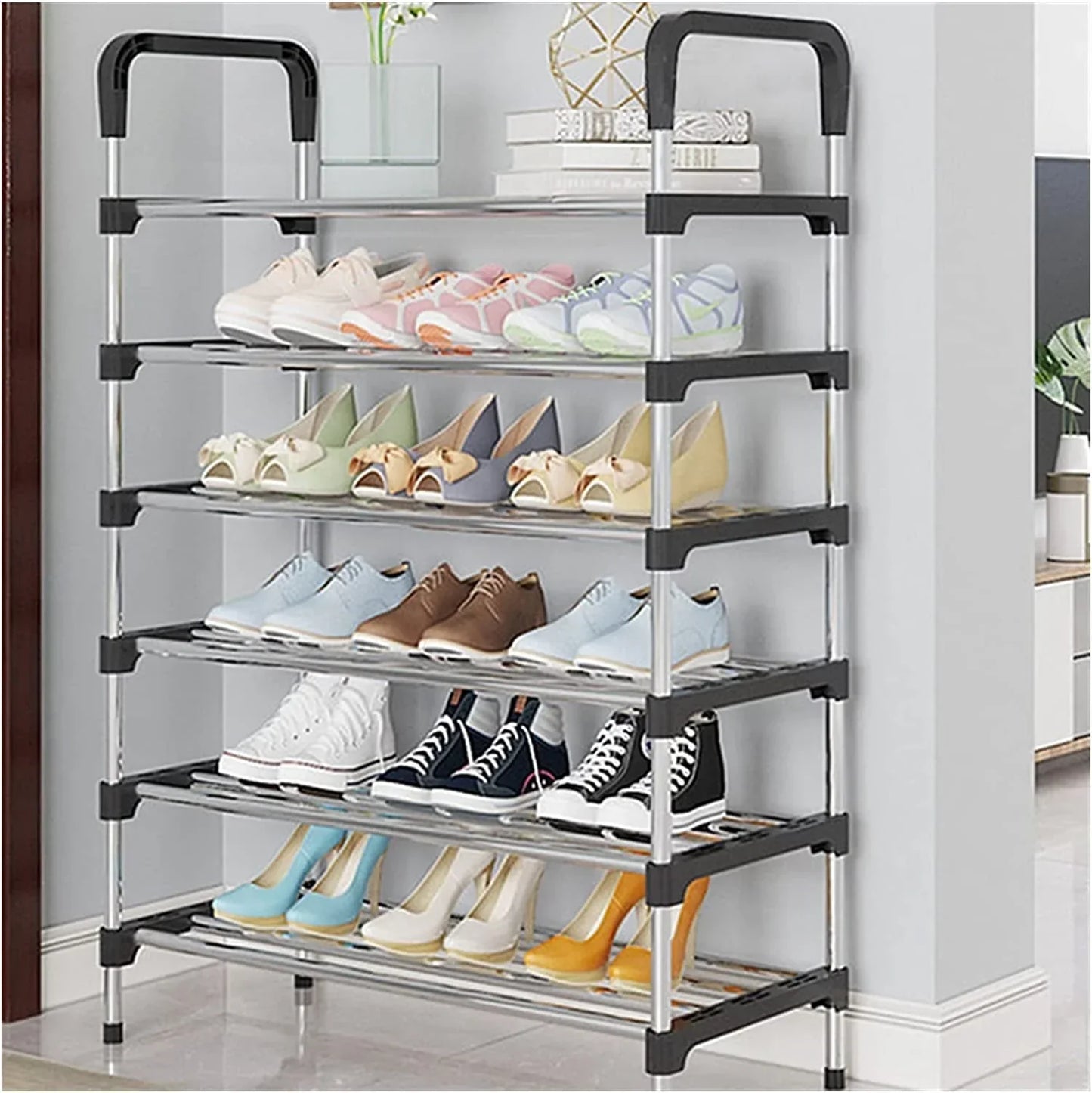6-Shelf Stackable Shoe Storage Organizer — Space-Saving Rack