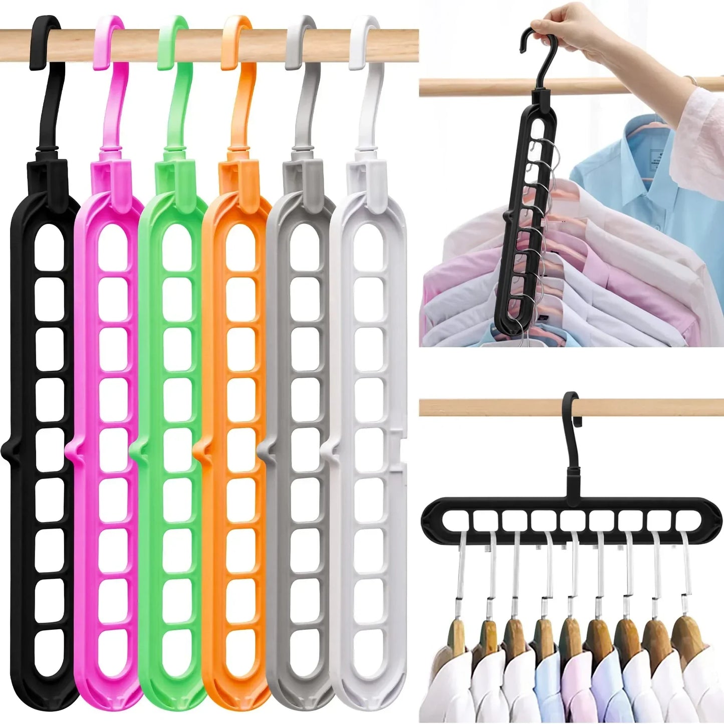 3-Piece 9-Hole Magic Clothes Hanger