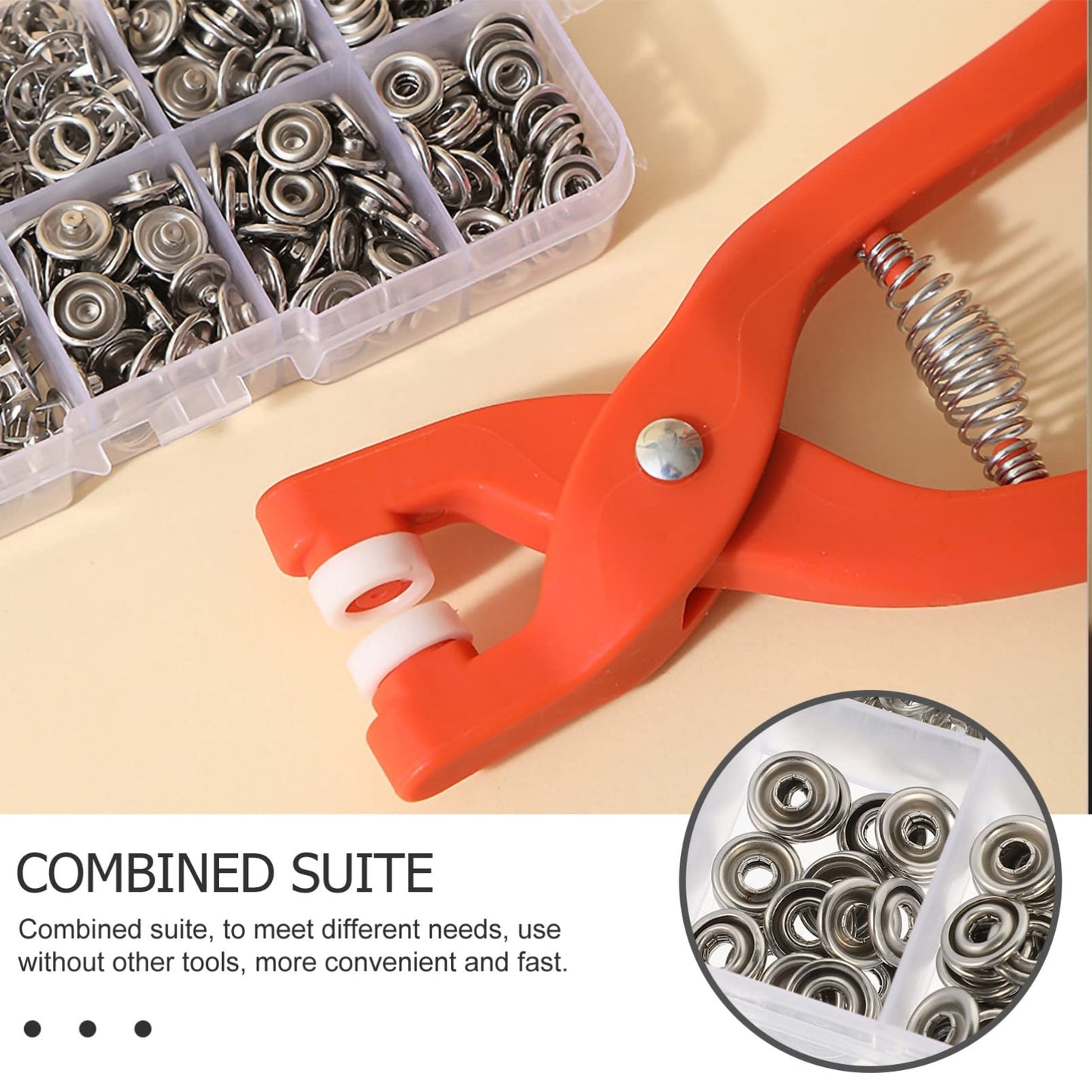 Snap Button Hand Pressure Plier — Fabric Fastener Tool