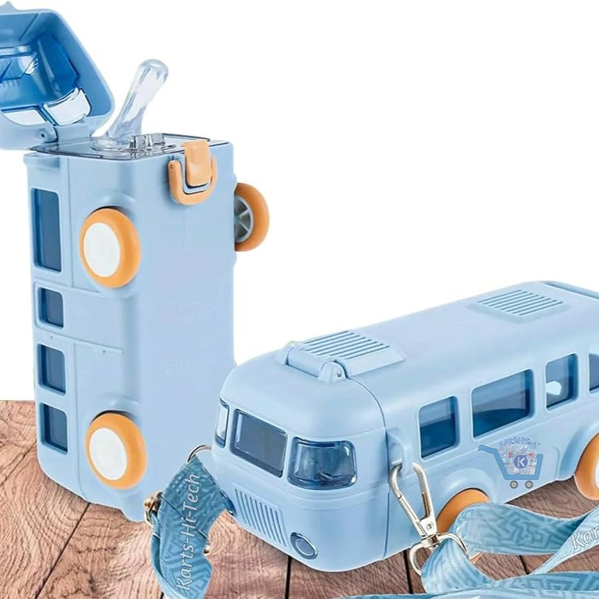 Cute Bus-Shaped Kids Water Bottle — BPA-Free & Leakproof