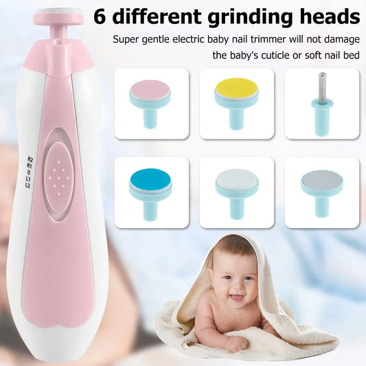 6-In-1 Safe Electric Baby Nail Trimmer & File Kit With Replacement Heads