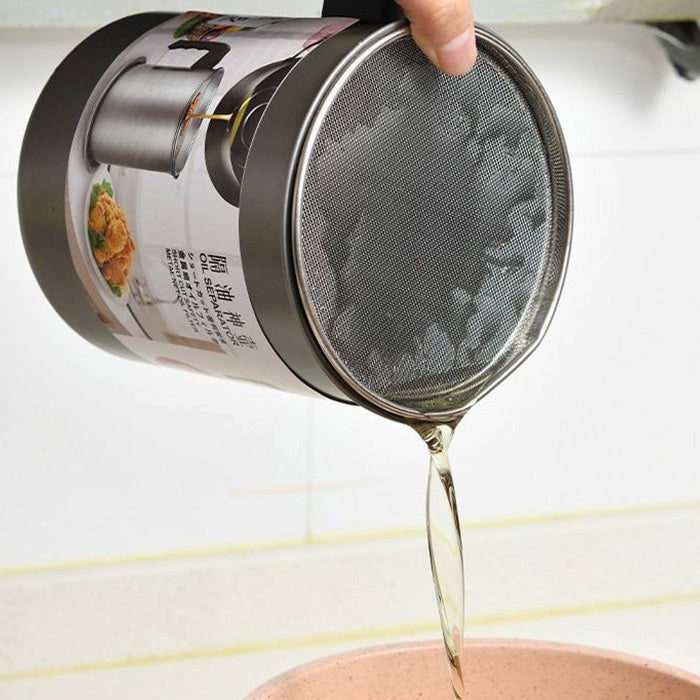 1.4L Stainless Steel Kitchen Oil Filter Pot