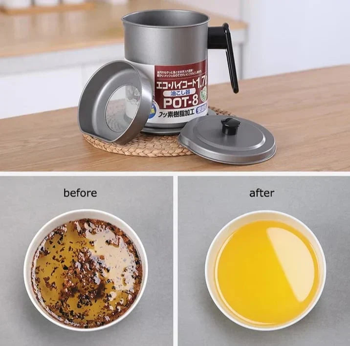 1.4L Stainless Steel Kitchen Oil Filter Pot