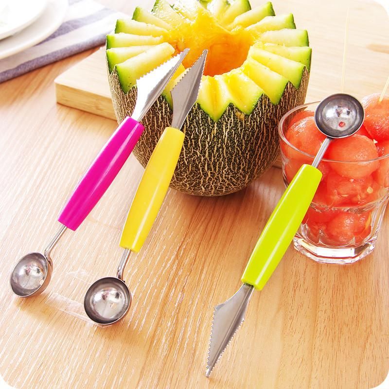 2-In-1 Stainless Steel Fruit Carving Scoop & Knife Set
