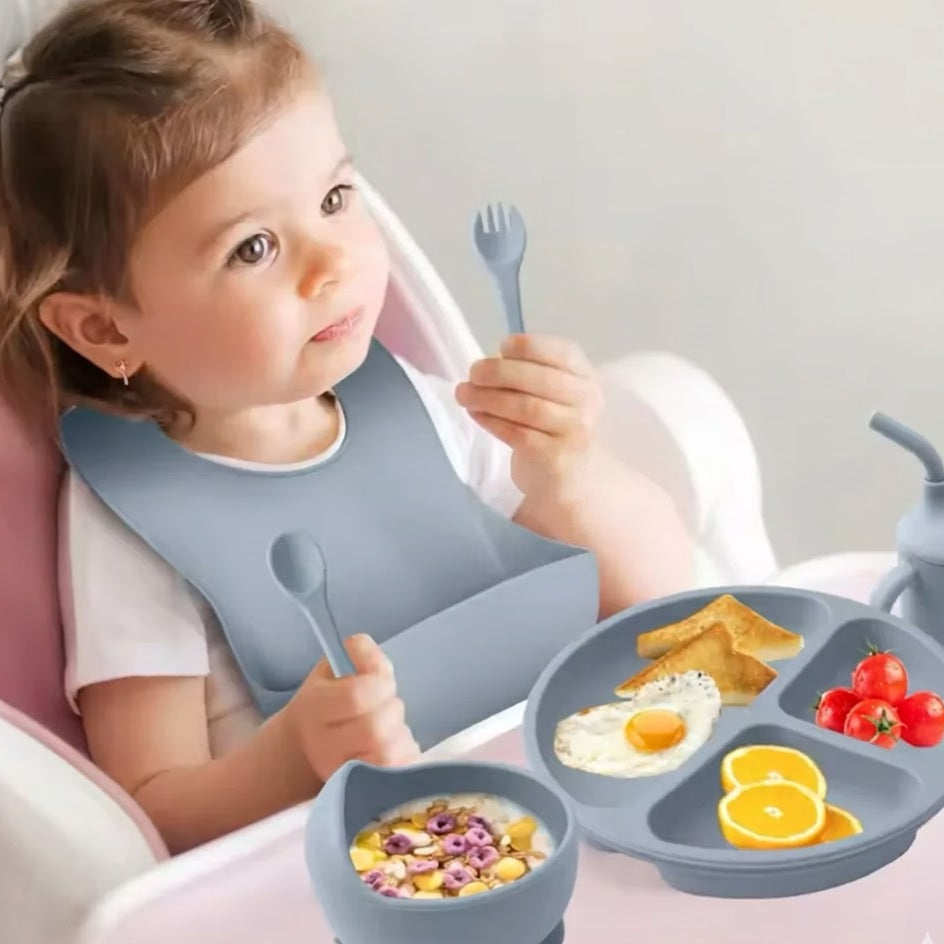 8PCS Soft-Touch Silicone Baby Feeding Set, Babies and Toys