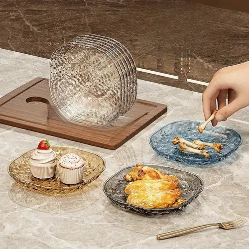 8Pcs Transparent Plates