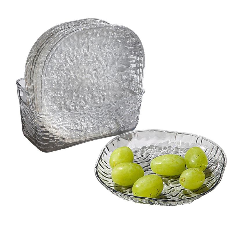 8Pcs Transparent Plates