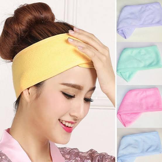 2-Piece Adjustable Soft Facial Head Band For Women
