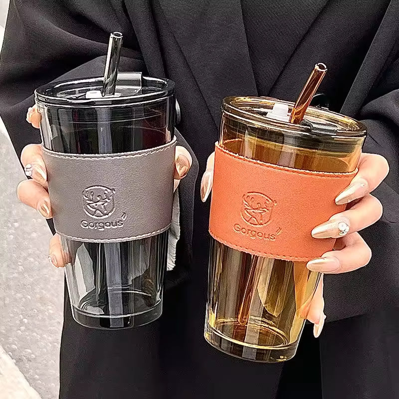 Aesthetic Iced Coffee Glass Cup 450ML
