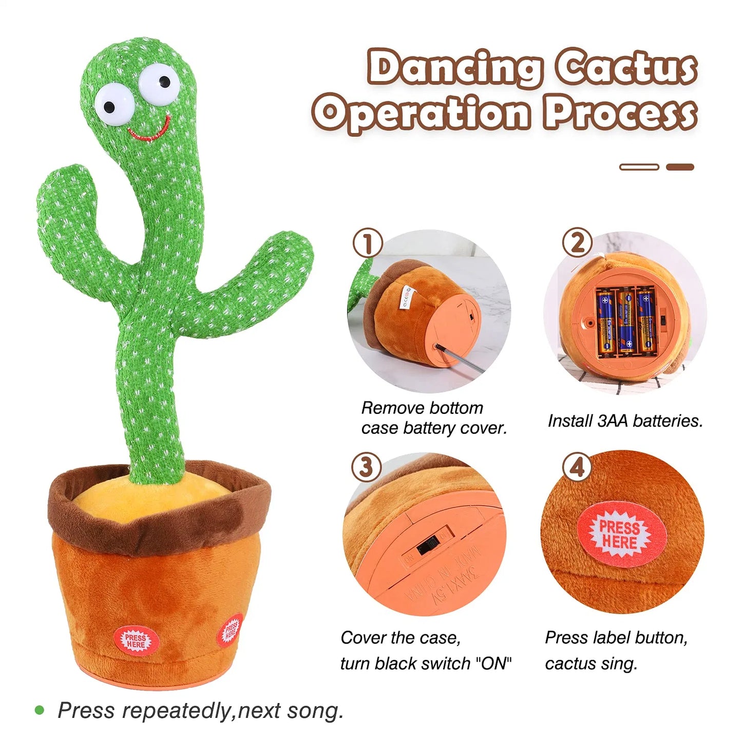 Rechargeable Cute Dancing Cactus Toy For Kids