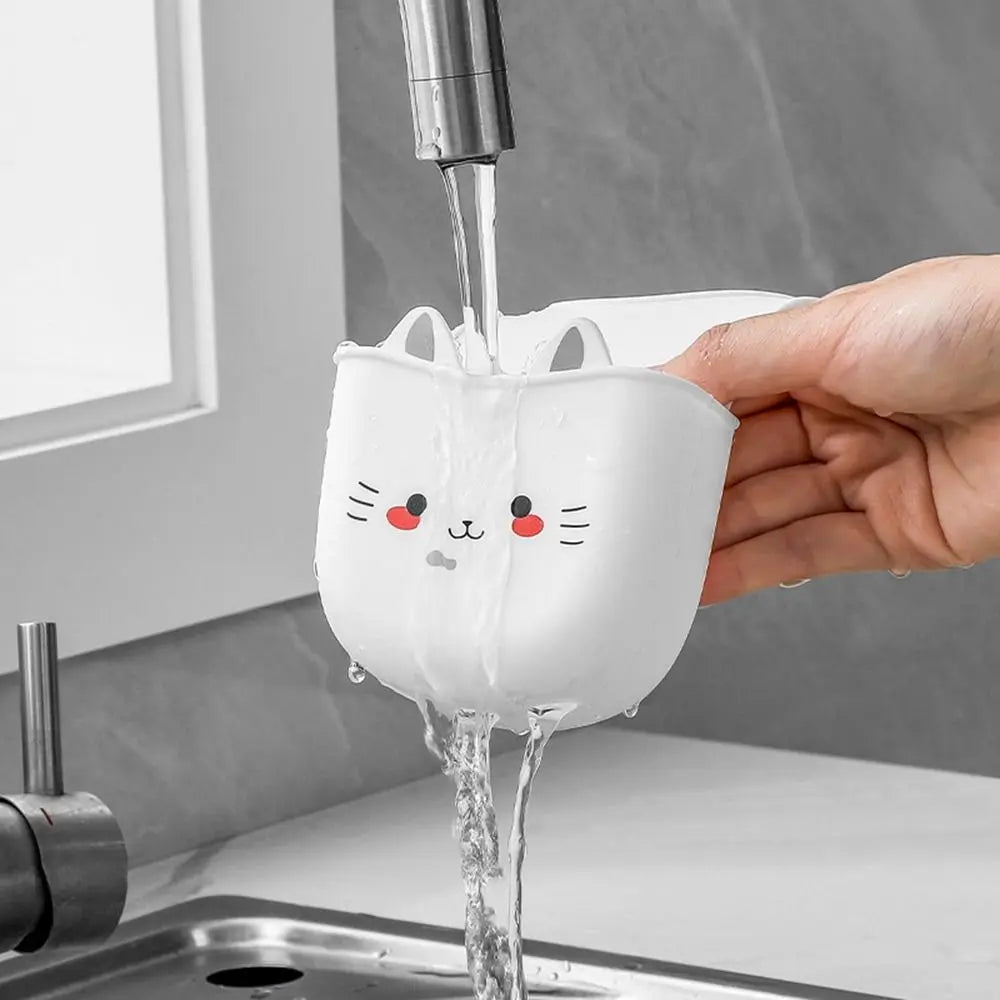 Cartoon Cat Kitchen Sink Sponge & Brush Holder