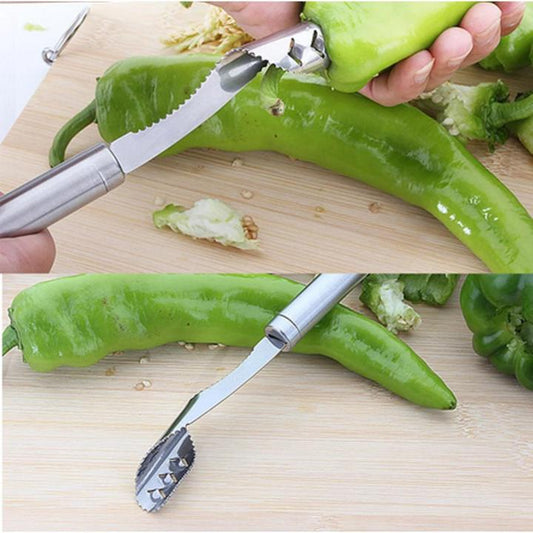 Stainless Steel Chili Deseeder & Seed Remover Tool