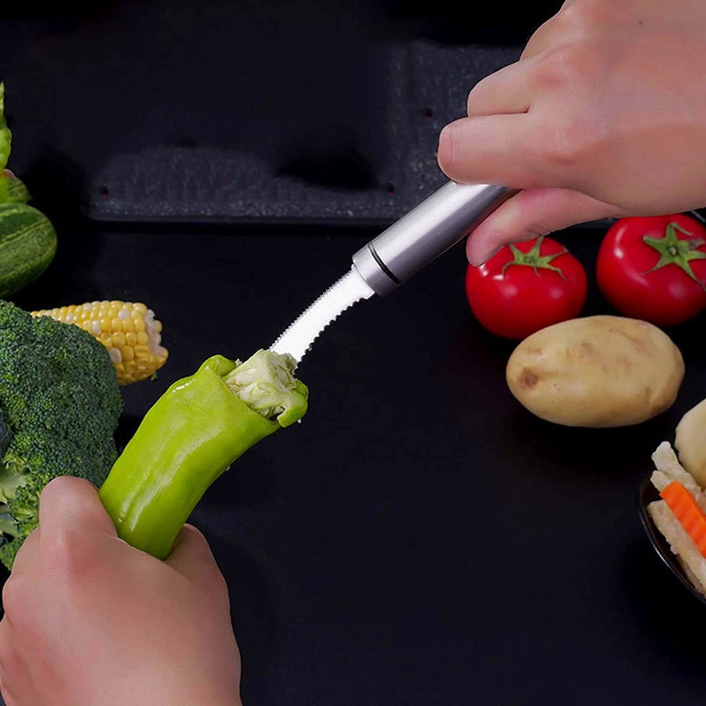 Stainless Steel Chili Deseeder & Seed Remover Tool