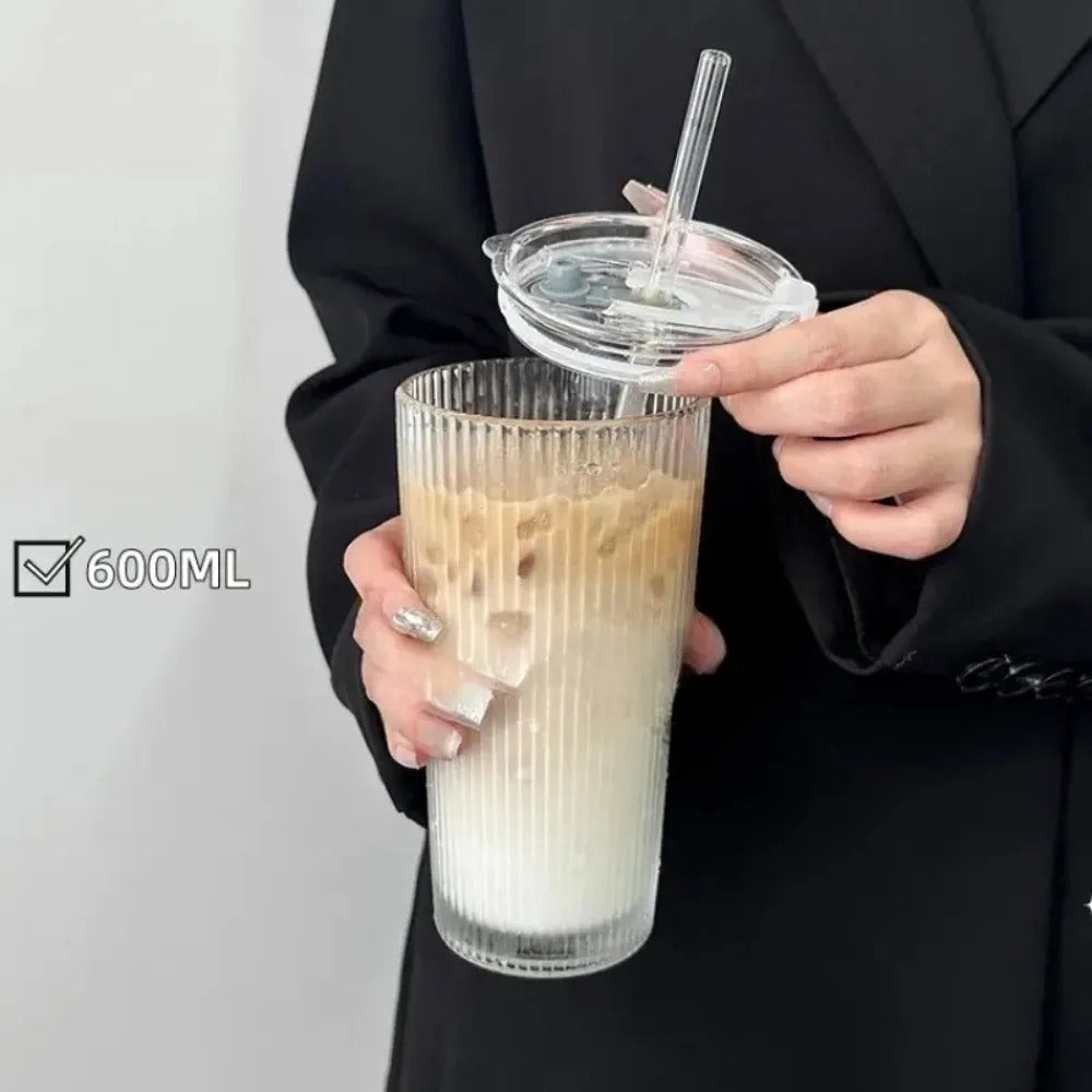 ClearSip 600ml Glass Straw Cup