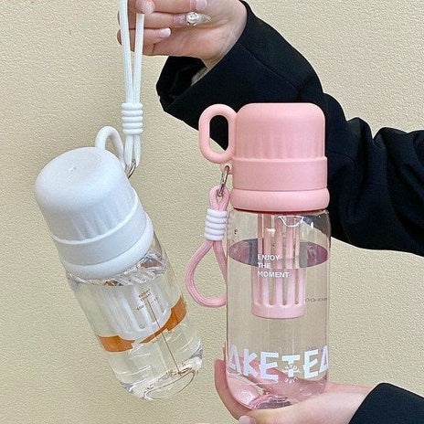 Compact Glass Bottle with Filter Lid 450ML